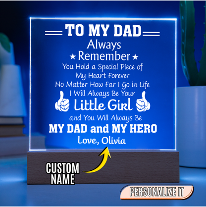 Love Olivia dad LED plaque gift