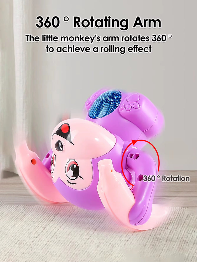 1 Baby Toy Electric Rolling Monkey Light Music Puzzle Sound Prompt Monkey Children&