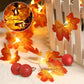 5M 50LED Fall Pumpkin Maple Leaf String Lights Garland Led Fairy Lights for Autumn Decoration Halloween Party Home Decor