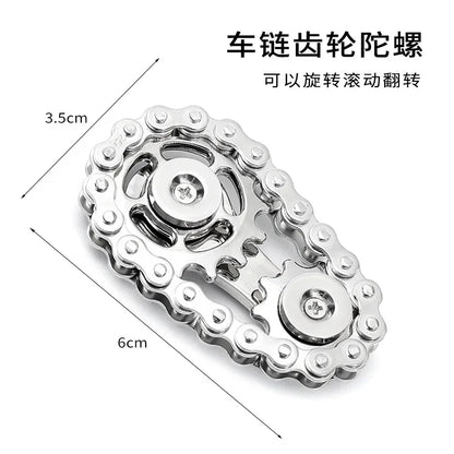 Sprockets Flywheel Fingertip Gyro Fidget Spinner Antistress Anxiety Metal Bike Chains Spinner Fidget Toys for Adult Kids