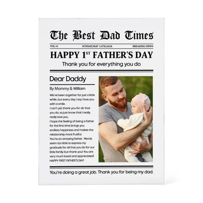 first time dad acrylic plaque with baby photo and message
