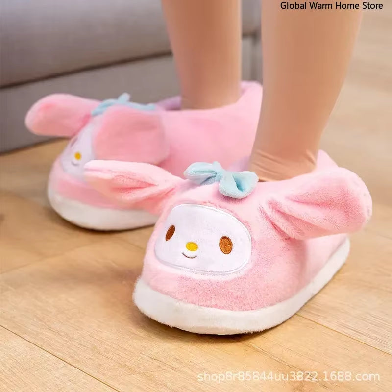 Crocodile Cotton Slippers with Moving Mouth Funny New Style Non-Slip Home Cotton Shoes Gifts Plush Toy Kids Slippers Winter Lady