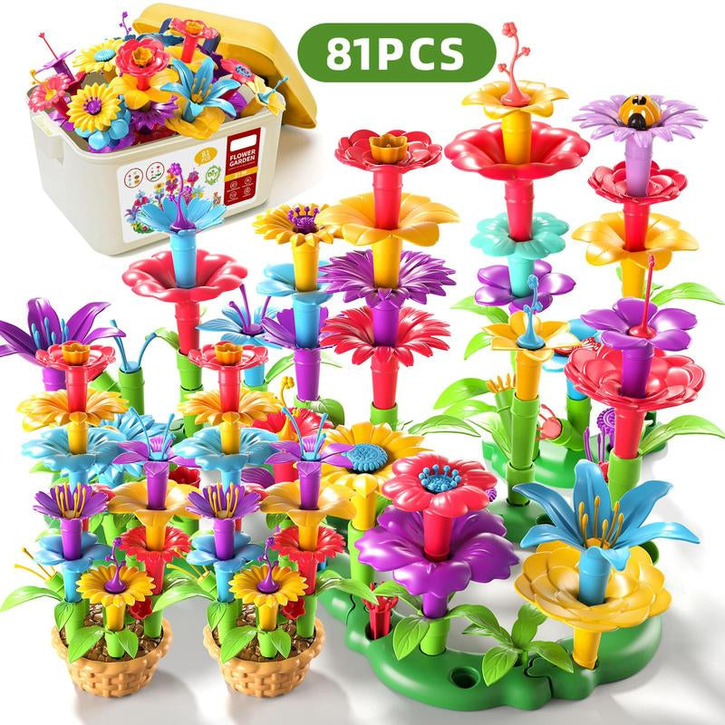 Flower Garden Building Toys with Storage Box,Building Flower Education Stem Project,Birthday/Christmas Toy Set
