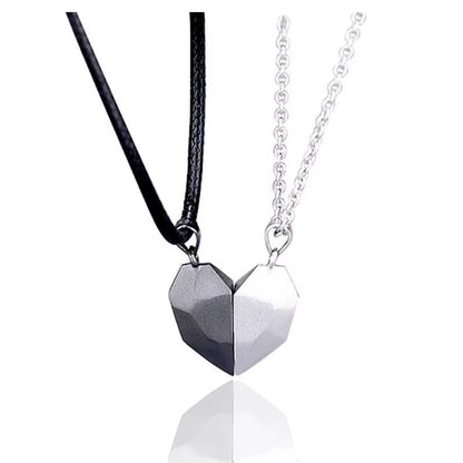 2Pcs Magnetic Heart Couple Necklace for Women Men Lover Valentine&