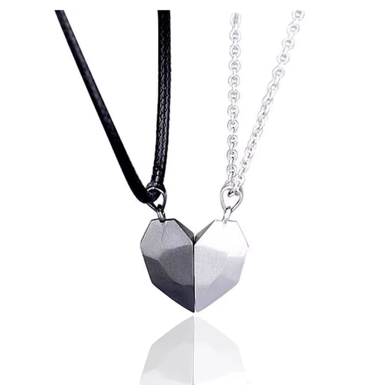 2Pcs Magnetic Heart Couple Necklace for Women Men Lover Valentine&