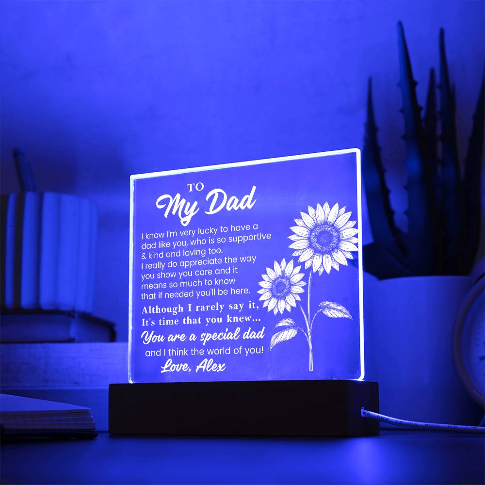 Personalized To My Dad LED Night Light Plaque - Emotional Father&