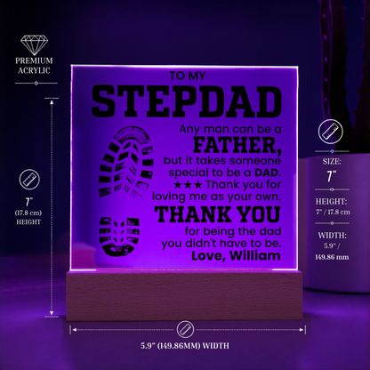 Personalized To My Stepdad LED Night Light Plaque - Emotional Father&
