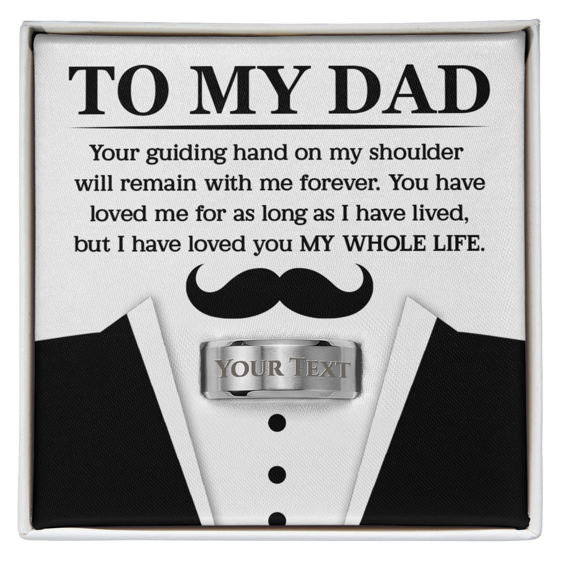 to my dad luxury custom ring tuxedo gift box