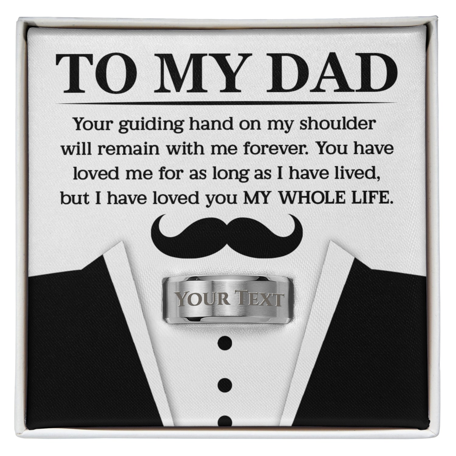 to my dad luxury custom ring tuxedo gift box