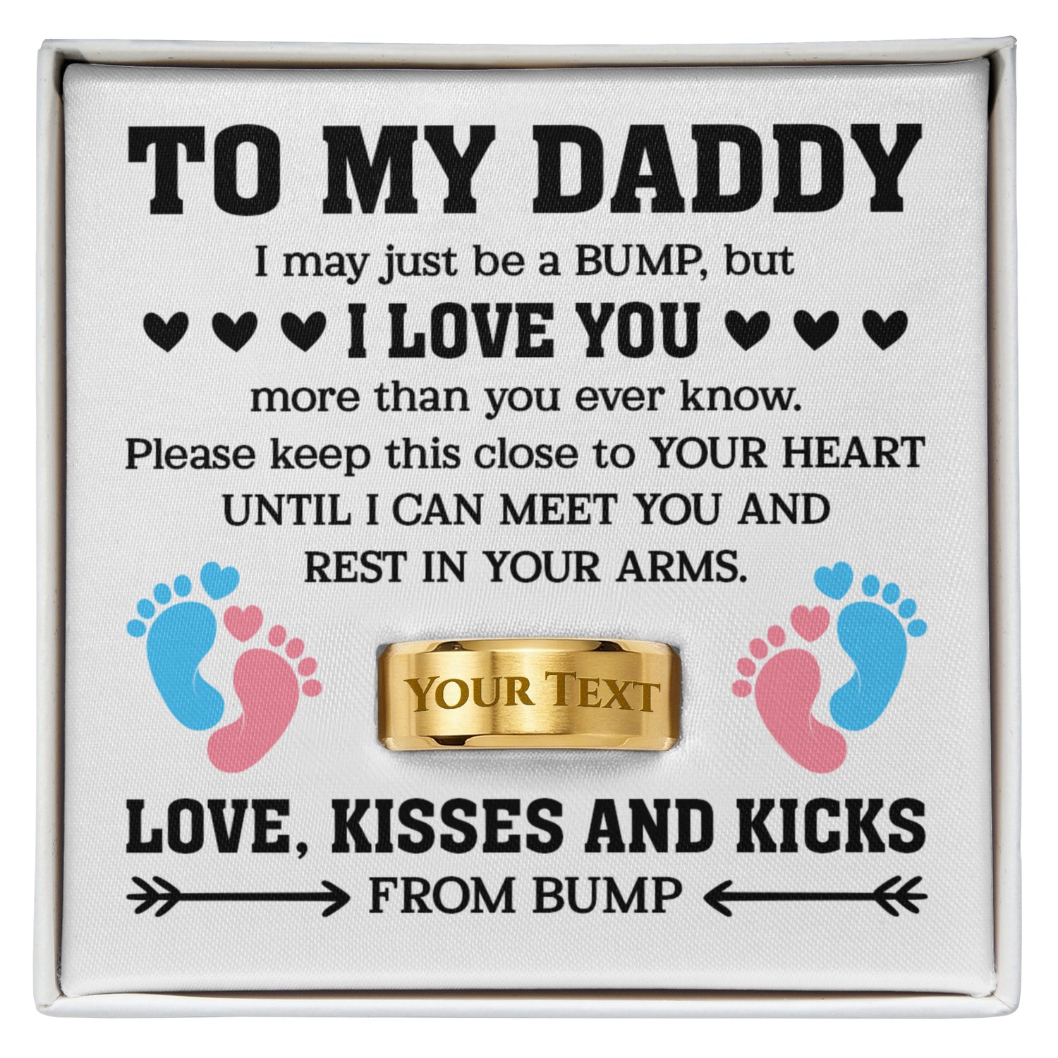 sentimental pregnancy gift for dad custom ring