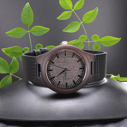 Engraved Leather Watch for Dad