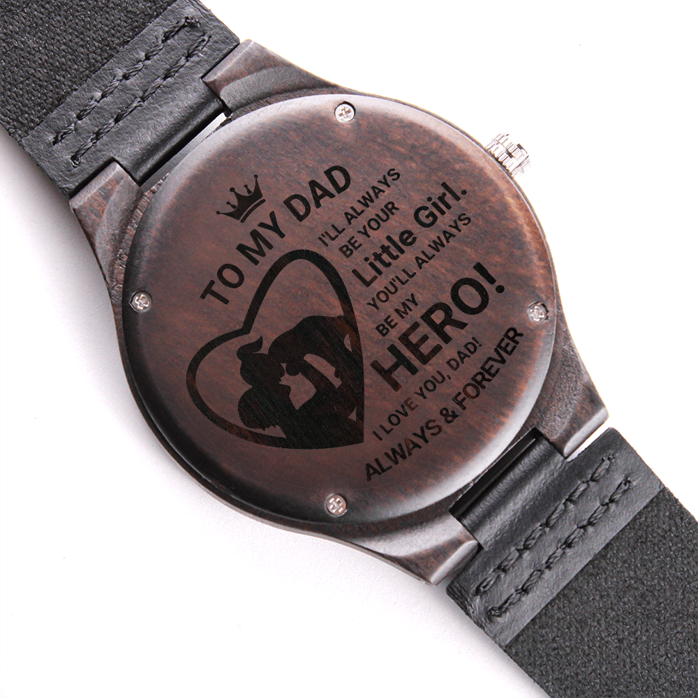 Engraved Leather Watch for Dad