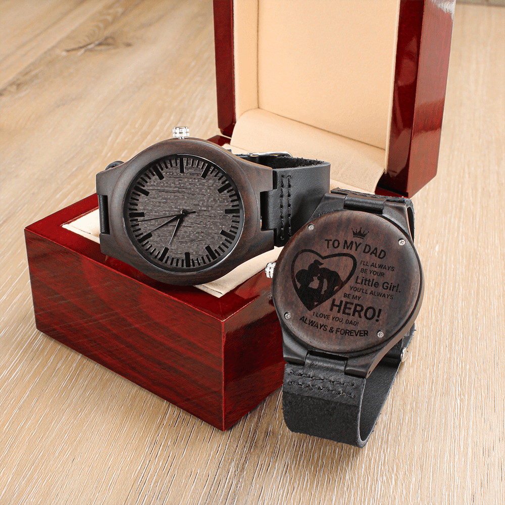 Engraved Watch for Dad from Daughter – Meaningful Father’s Day Gift, Personalized Dad Watch, Daughter to Dad Love Message Watch