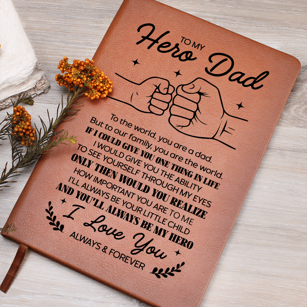 sentimental dad notebook fist bump leather gift