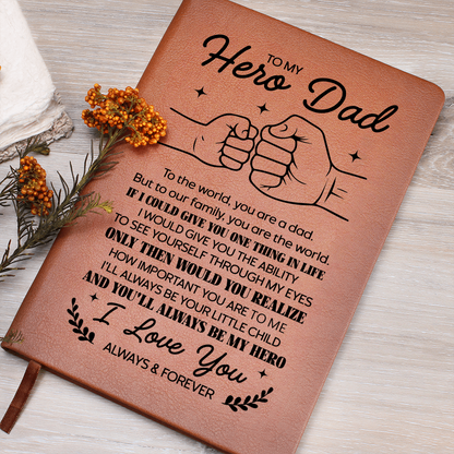 sentimental dad notebook fist bump leather gift