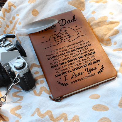 to my hero dad leather notebook fathers day journal