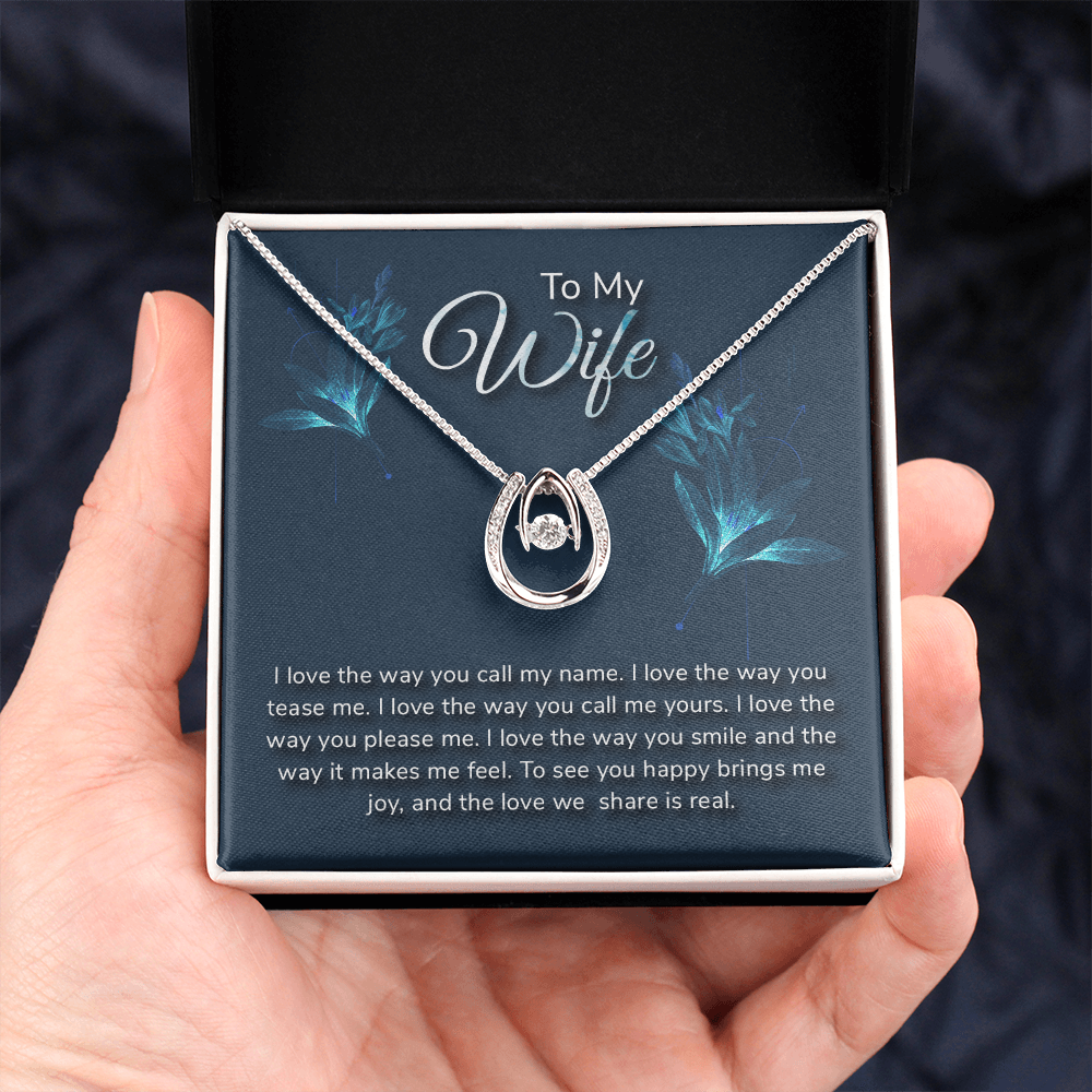 "To My Wife" Horseshoe Necklace - Sentimental Love Quote Gift