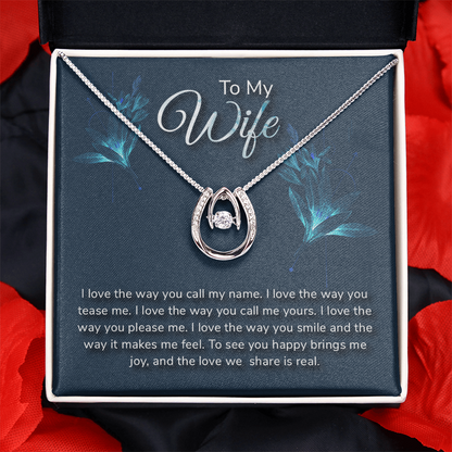 "To My Wife" Horseshoe Necklace - Sentimental Love Quote Gift