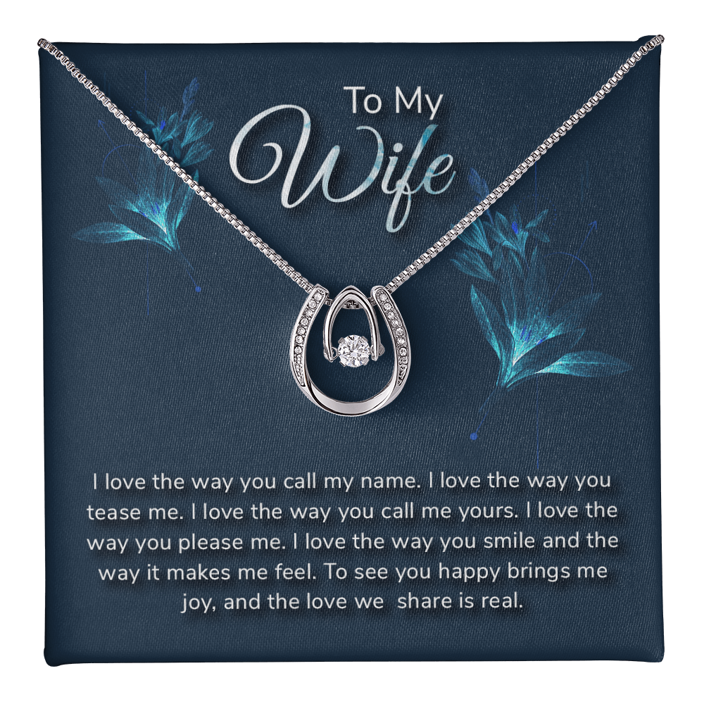 "To My Wife" Horseshoe Necklace - Sentimental Love Quote Gift