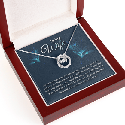 "To My Wife" Horseshoe Necklace - Sentimental Love Quote Gift