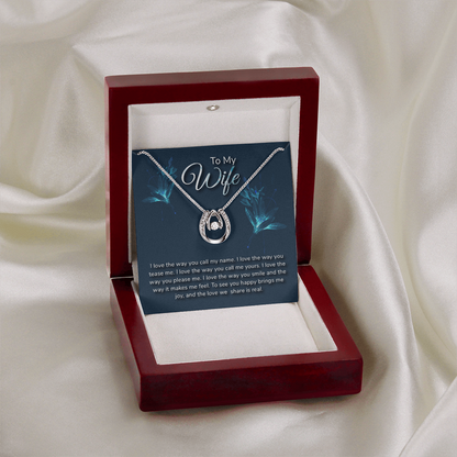 "To My Wife" Horseshoe Necklace - Sentimental Love Quote Gift