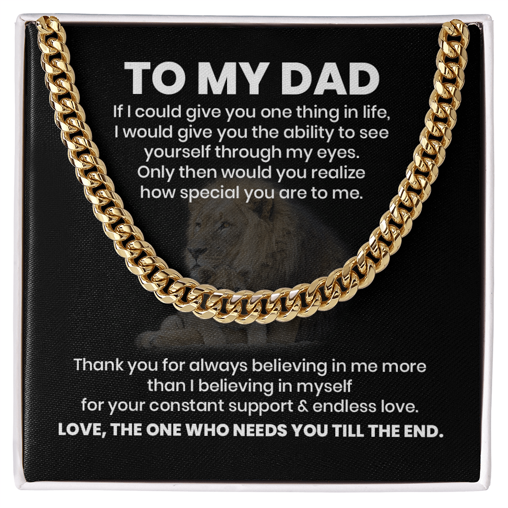To My Dad Cuban Chain Necklace Gift
