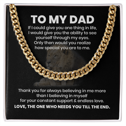 To My Dad Cuban Chain Necklace Gift
