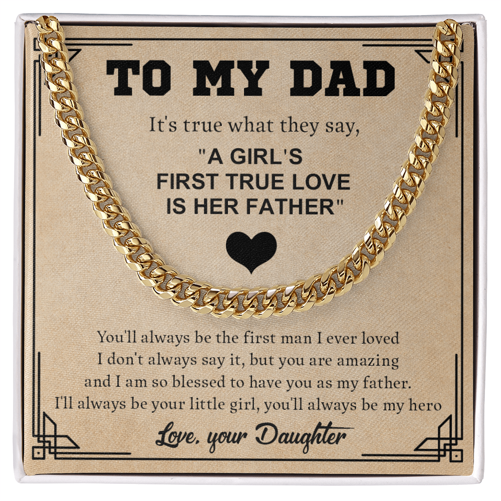 To My Dad Cuban Chain Necklace Gift
