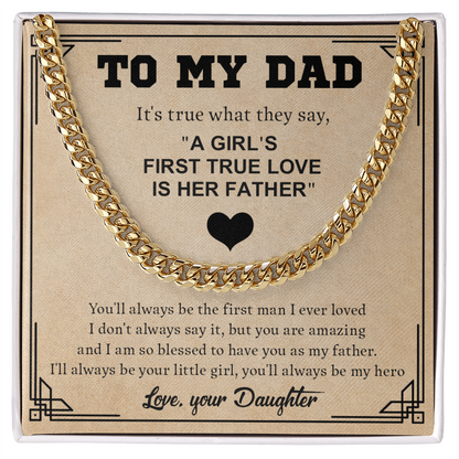 To My Dad Cuban Chain Necklace Gift
