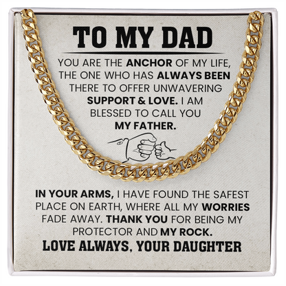 To My Dad Cuban Chain Necklace
