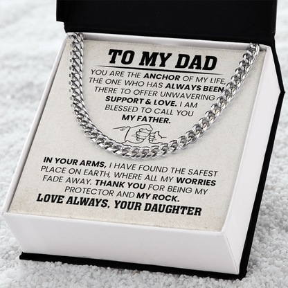 To My Dad Cuban Chain Necklace
