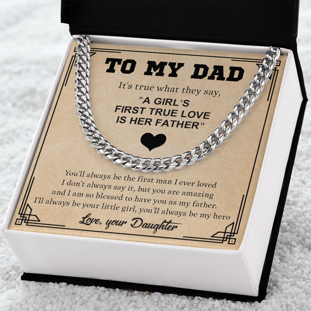  Daughter to Dad Necklace Gift
