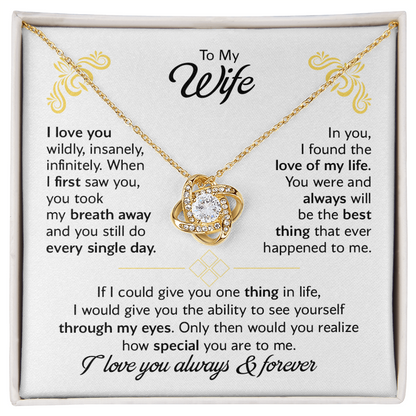 Love Knot Jewelry with Message Card for Wife

