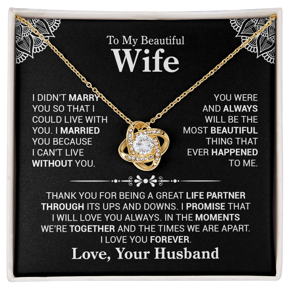 Romantic Love Knot Necklace Gift from Husband
