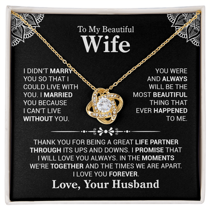 Romantic Love Knot Necklace Gift from Husband
