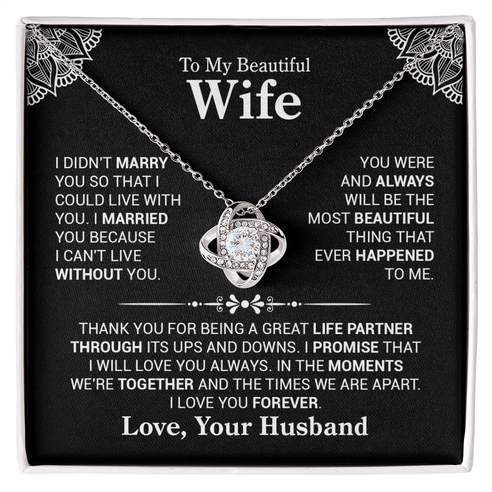 Love Knot Necklace for Wife with Luxury Gift Box
