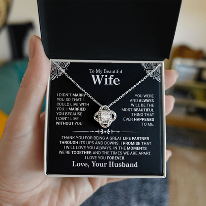 Love Knot Jewelry with Message Card for Wife
