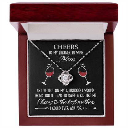 Funny Gift for Mom Wine Necklace
