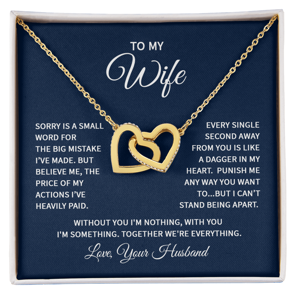 Interlocking Hearts Necklace for Wife from Husband