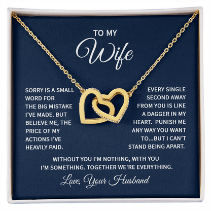 Interlocking Hearts Necklace for Wife from Husband