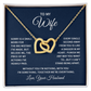 Interlocking Hearts Necklace for Wife from Husband – Apology/Anniversary Gift, CZ Crystal Pendant, Rose Gold or 18k Gold Finish, Adjustable Chain & Gift Box