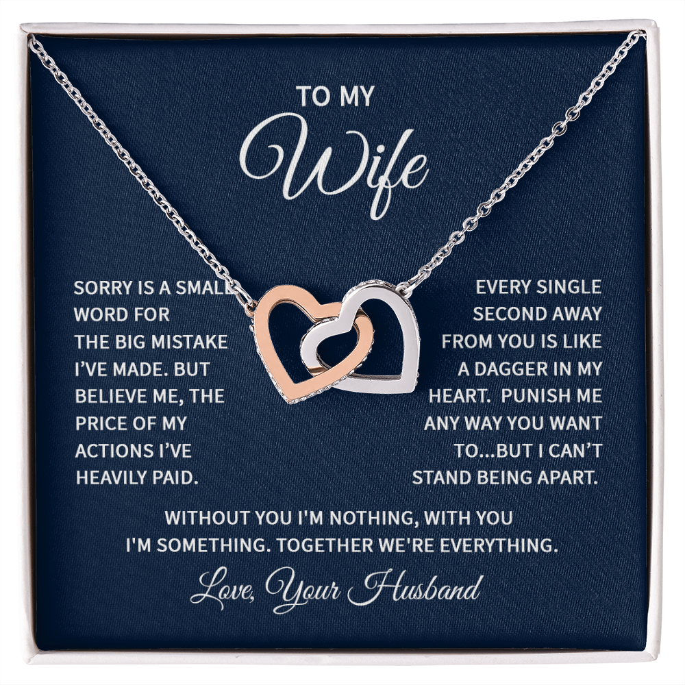 Interlocking Hearts Necklace for Wife from Husband