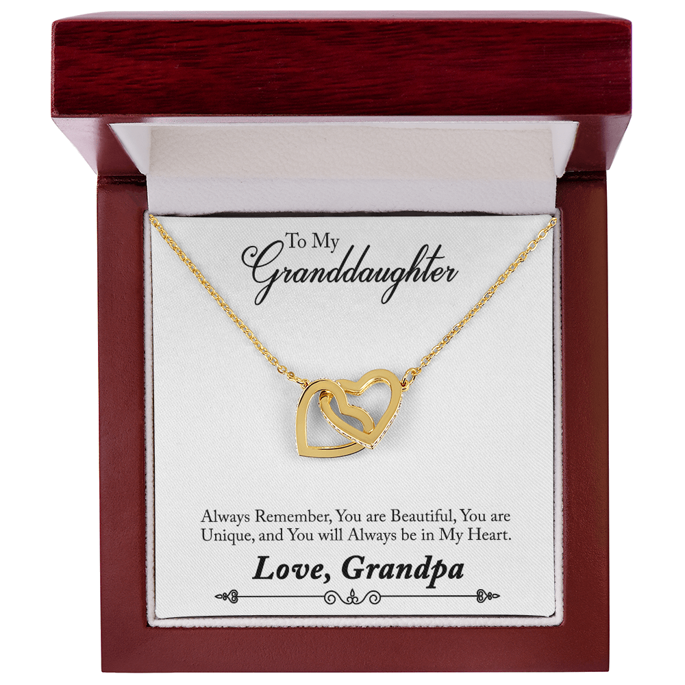 Granddaughter Interlocking Heart Necklace - Love, Grandpa Gift
