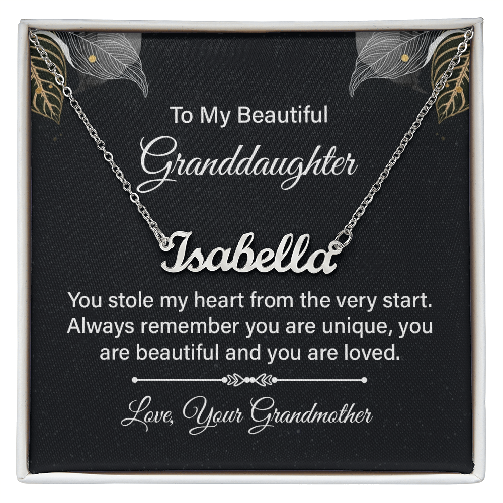 Personalized Granddaughter Name Necklace - Sentimental Grandma Gift