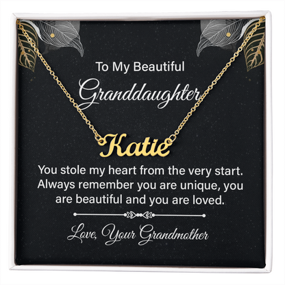 Personalized Granddaughter Name Necklace - Sentimental Grandma Gift