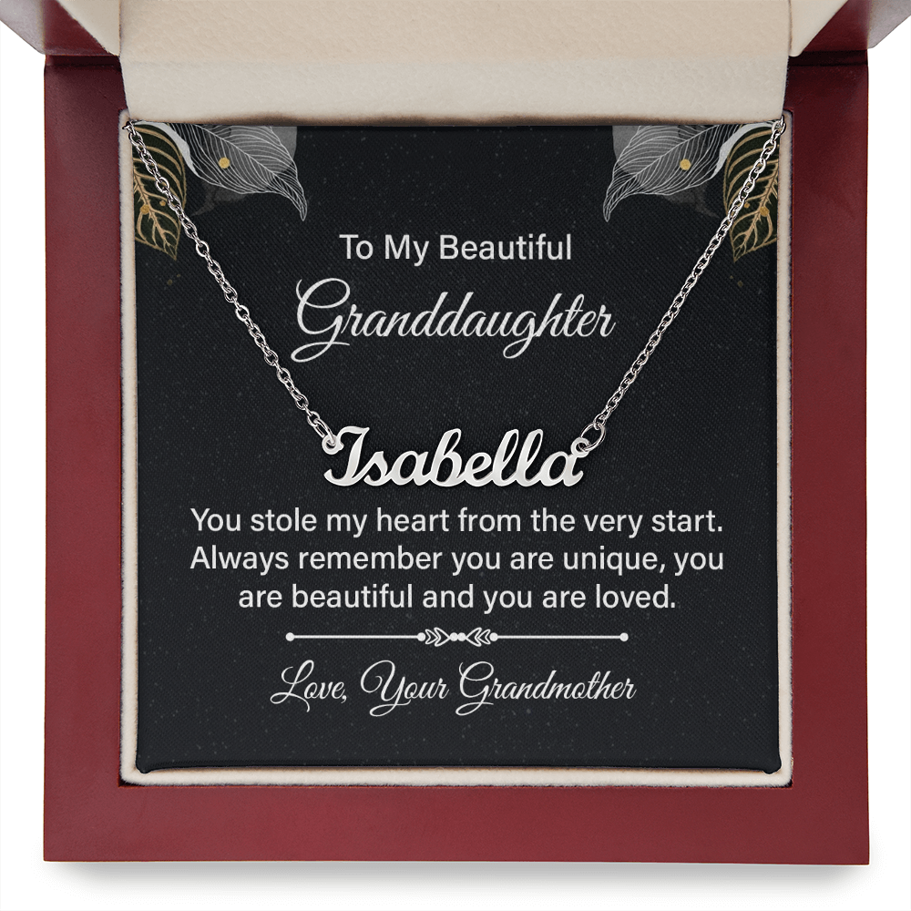 Personalized Granddaughter Name Necklace - Sentimental Grandma Gift