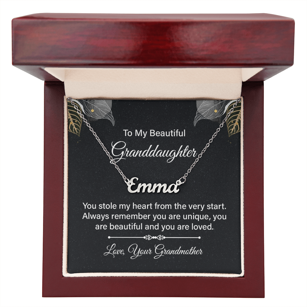 Personalized Granddaughter Name Necklace - Sentimental Grandma Gift