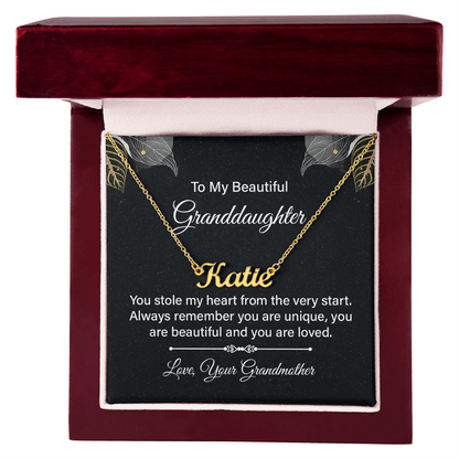 Personalized Granddaughter Name Necklace - Sentimental Grandma Gift