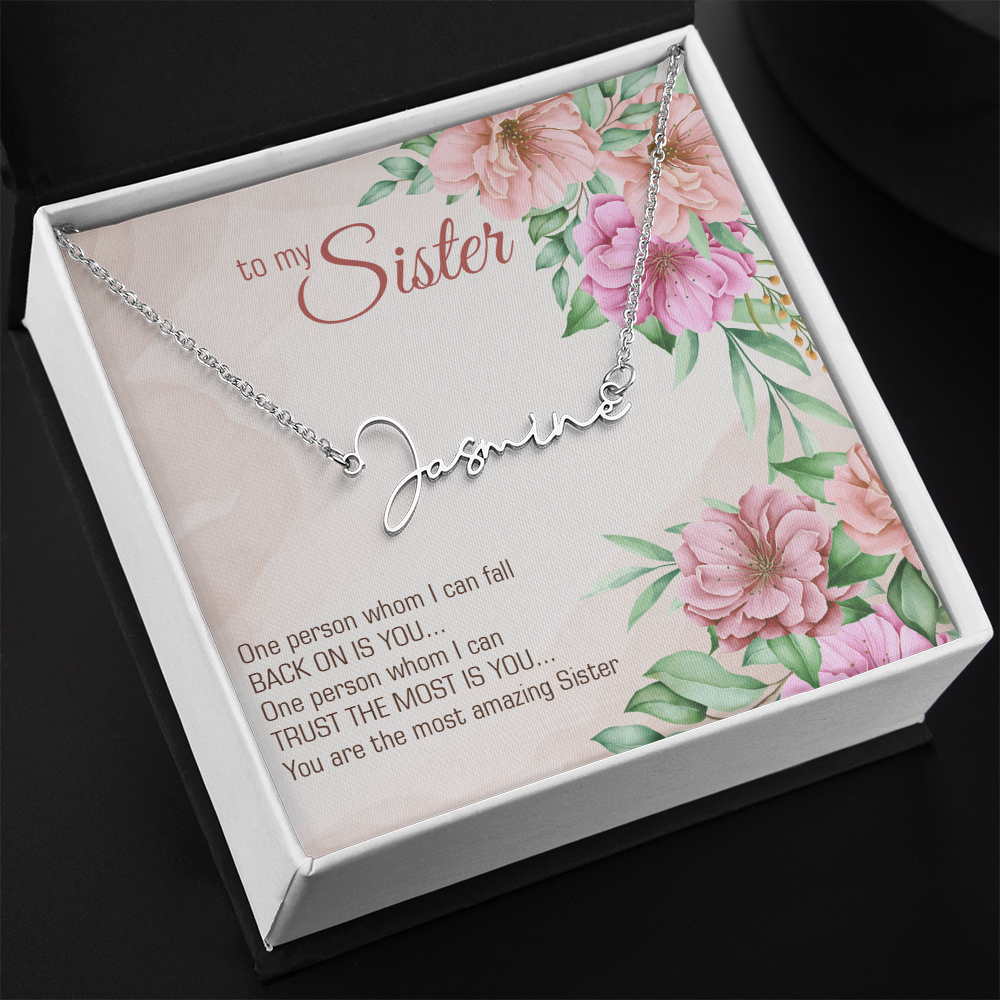 Name Necklace - "To My Sister" Sentimental Gift