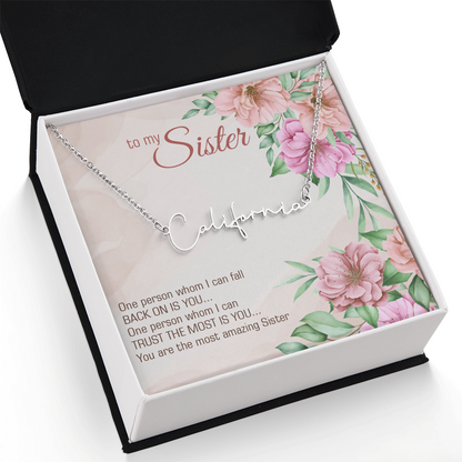 Name Necklace - "To My Sister" Sentimental Gift